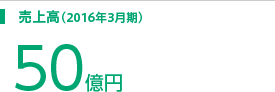 売上高（2016年3月期） 50億円